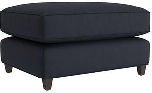 Juliana Leather Ottoman - Navy Leather, Navy Fossil - Ballard Designs