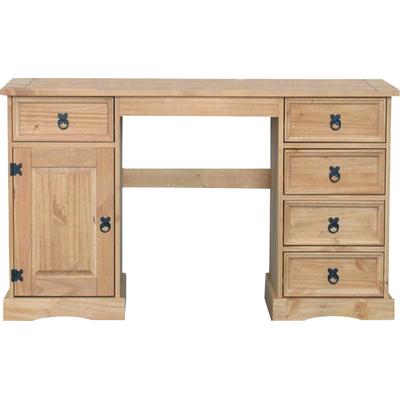 Schreibtisch MÖBILIA, gelb (honig, honig, honig), B:140cm H:76cm T:48cm, Tische, Schreibtisch, Schubladen mit Metallauszügen