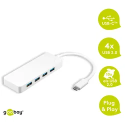 GOOBAY 66274 - USB-C Hub Adapter mit 4x USB 3.0