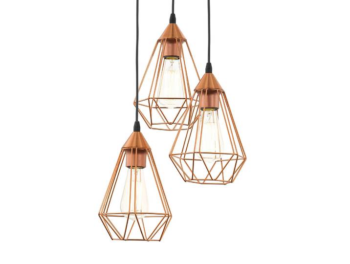 Suspension III Ø 31cm Cuivre/Noir/Cuivre/Noir Acier verni E27