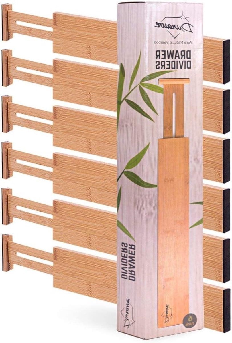 Verstelbare bamboe ladeverdelers voor keuken, badkamer of kantoor, breedte: 30-43 cm
