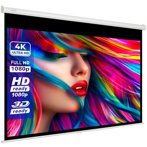 ESMART Beamer-Leinwand Economy EXR Rollo, 81 Zoll, 180 x 101 cm, Format 16:9, Rolloleinwand