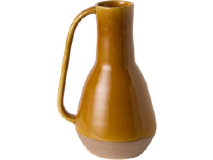 Amphore vase déco à anse curry en céramique 24cm
