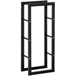 KAMINHOLZREGAL, Stahl, Schwarz, 40L x 25B x 100H cm