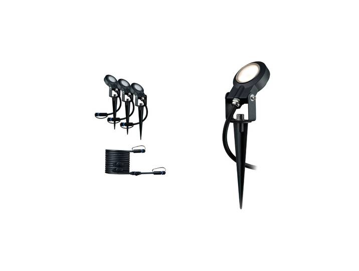 Paulmann Plug & Shine Sting 3000K 3er-Erweiterung Sting, dimmbar, schwarz, Aluminium, Modern