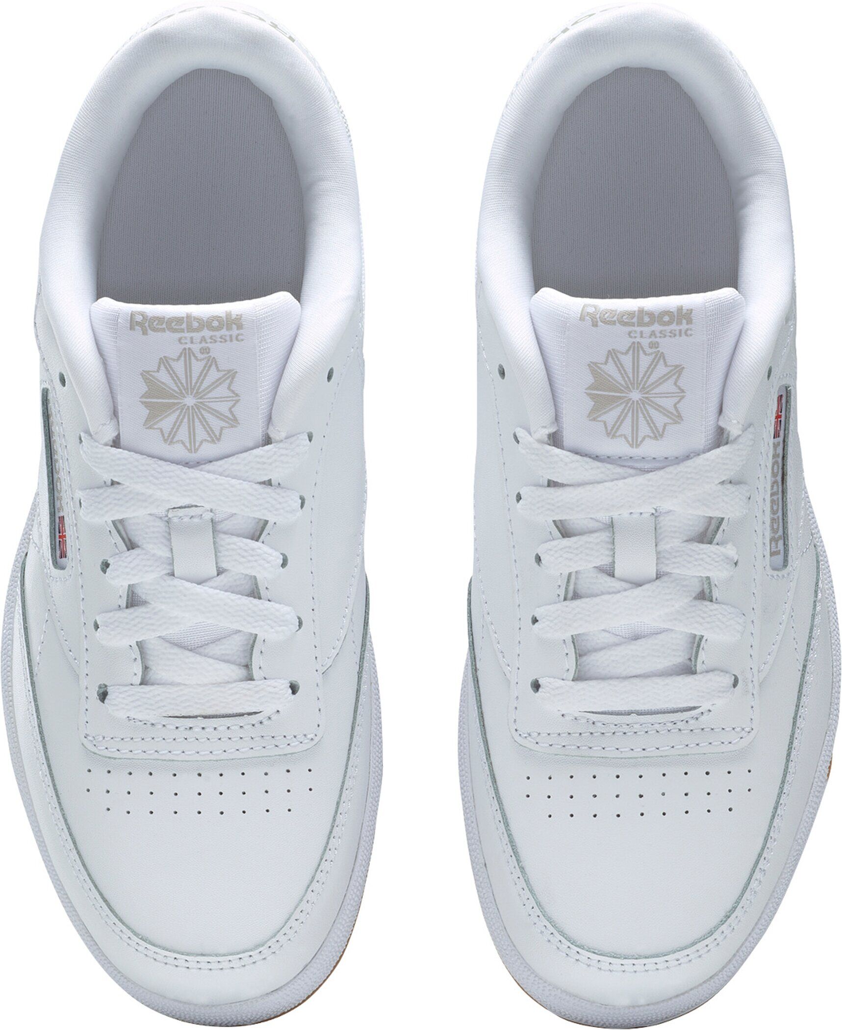 Sneaker REEBOK CLASSIC "CLUB C", Kinder, Gr. 38, weiss (weiß, gum, int), Leder, Schuhe Sneaker weiß, gum, int 38