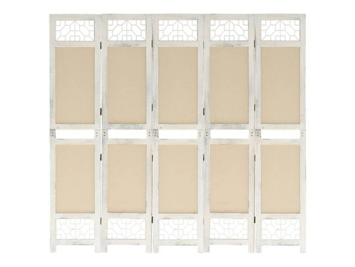 vidaXL Raumteiler 5-tlg. Raumteiler Creme 175x165 cm Stoff, 1-tlg.