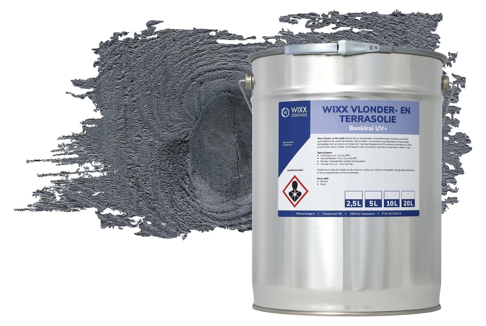 Wixx Coatings Vlonder en Terrasolie UV+ - Antraciet - 5L