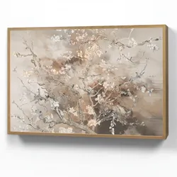WANDLEUCHTE MIT AKKU Mandelblüte - Kunst - Van Gogh - Beige - Abstrakt Dimmbar 90x60 cm Wandlampe