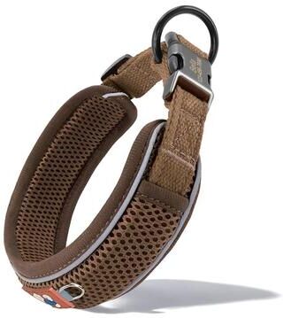 Useful Little Things Personalized Reflective Mesh Dog Collar brown xs