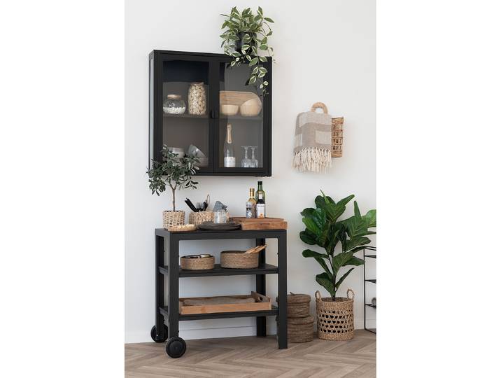 Vitrine suspendue Karukkan 80 x 80 x 18cm Noir/Noir