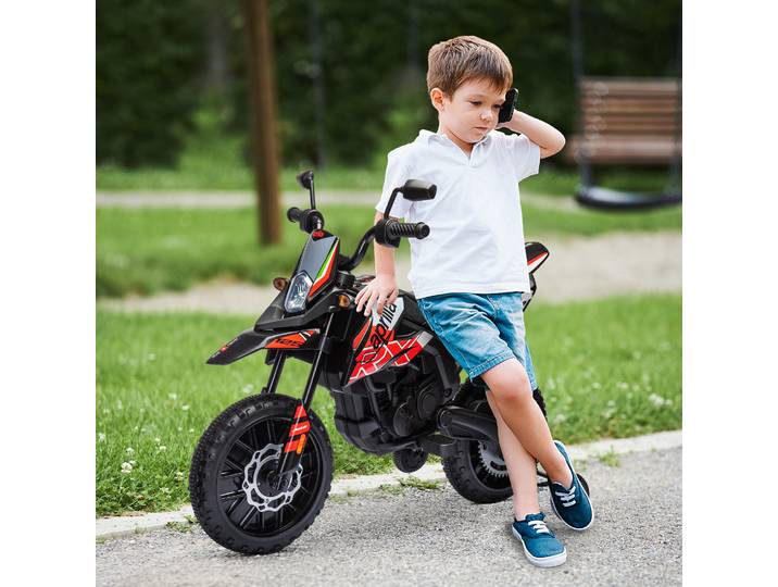 AIYAPLAY Moto Électrique Enfants 12V LED Musique Rouge