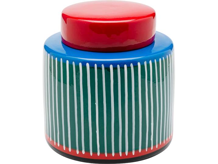 Dose KARE DESIGN Dekodose Festa , bunt (blau), H:15cm Ø:15,5cm, Porzellan, Aufbewahrungsboxen, Dose, ideal für Schmuck, Schlüssel, Kleingeld, Haargummis u.a. Kleinteile