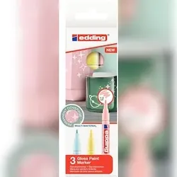 edding Lack-/Paintmarker 751 Rundspitze 1-2mm Pastellfarben: gelb, blau, rosa