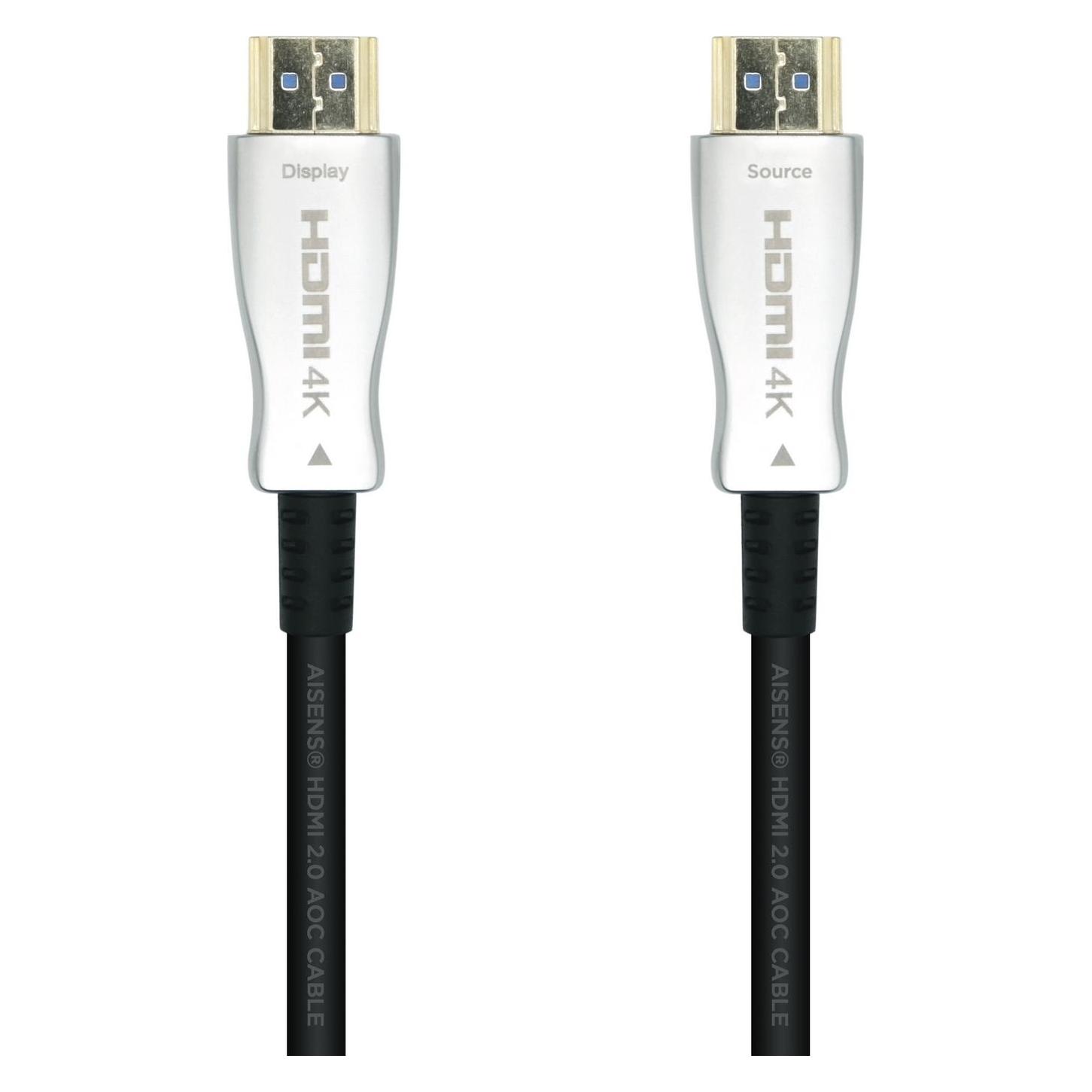 Aisens CABLE HDMI V2.0 OPTICO ACTIVO AOC 4K60HZ M/M 20M NEGRO (20 m) (A148-0378)