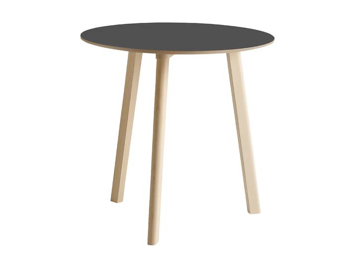 HAY CPH220 Deux 2.0 Tisch Ø75 cm Stone grey-untreated beech