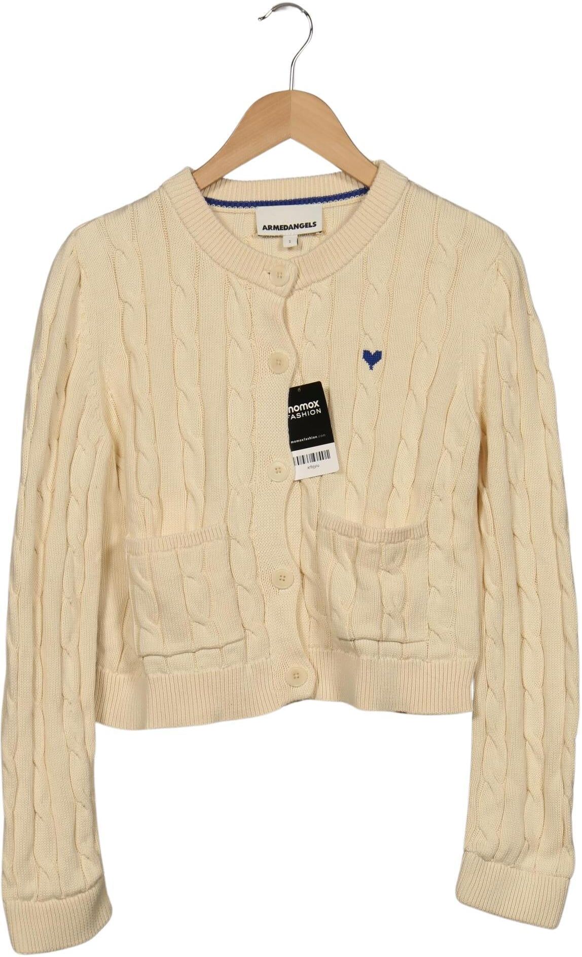 Armedangels Damen Strickjacke, Cremeweiß, Gr. EU 36, Baumwolle - Second Hand