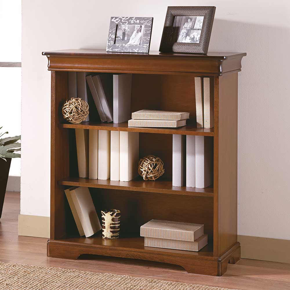 Pharao24.de Bücher Regal Luigi Filippo Stil in Nussbaumfarben 85 cm breit