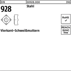 Vierkantanschweißmutter DIN 928 M5 Stahl 1000 Stück
