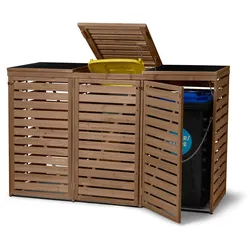 Tchibo - 3er-Mülltonnenbox mit vielseitigen Stellmöglichkeiten - 197x84x126cm - schwarz -