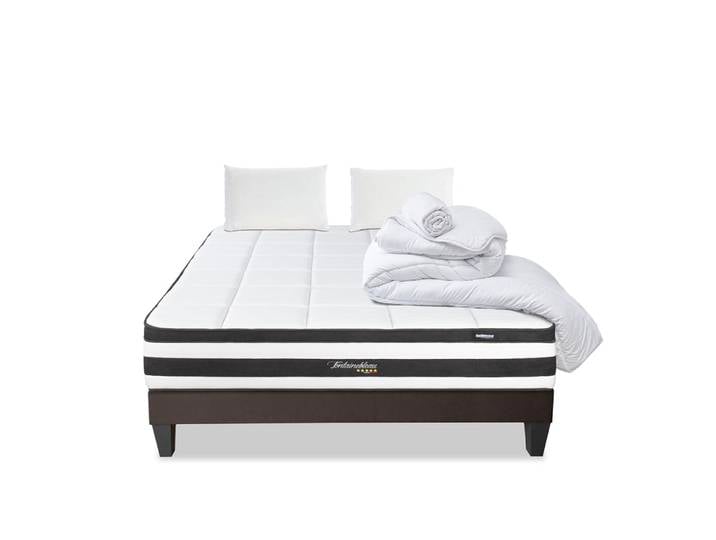 Prêt à dormir matelas sommier bois 140x190