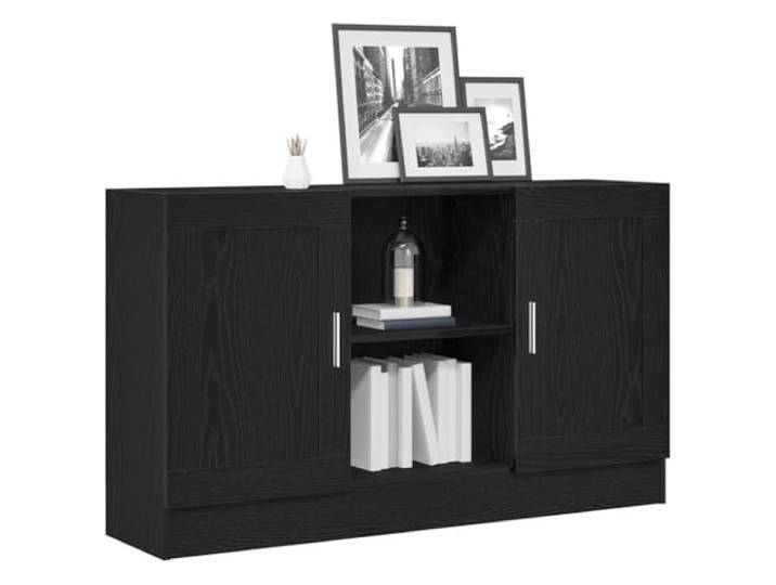 vidaXL Sideboard Schwarz Eichen-Optik 120 x 30,5 x 70 cm Holzwerkstoff Bietet viel Platz für die Organisation, Robuste Konstruktion sorgt für langfristige Nutzung,