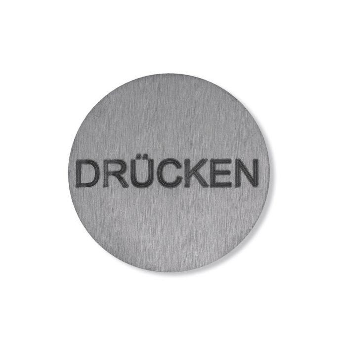 Hewi Symbol Drücken 711DXA selbstklebend, d= 52mm, Edelstahl matt
