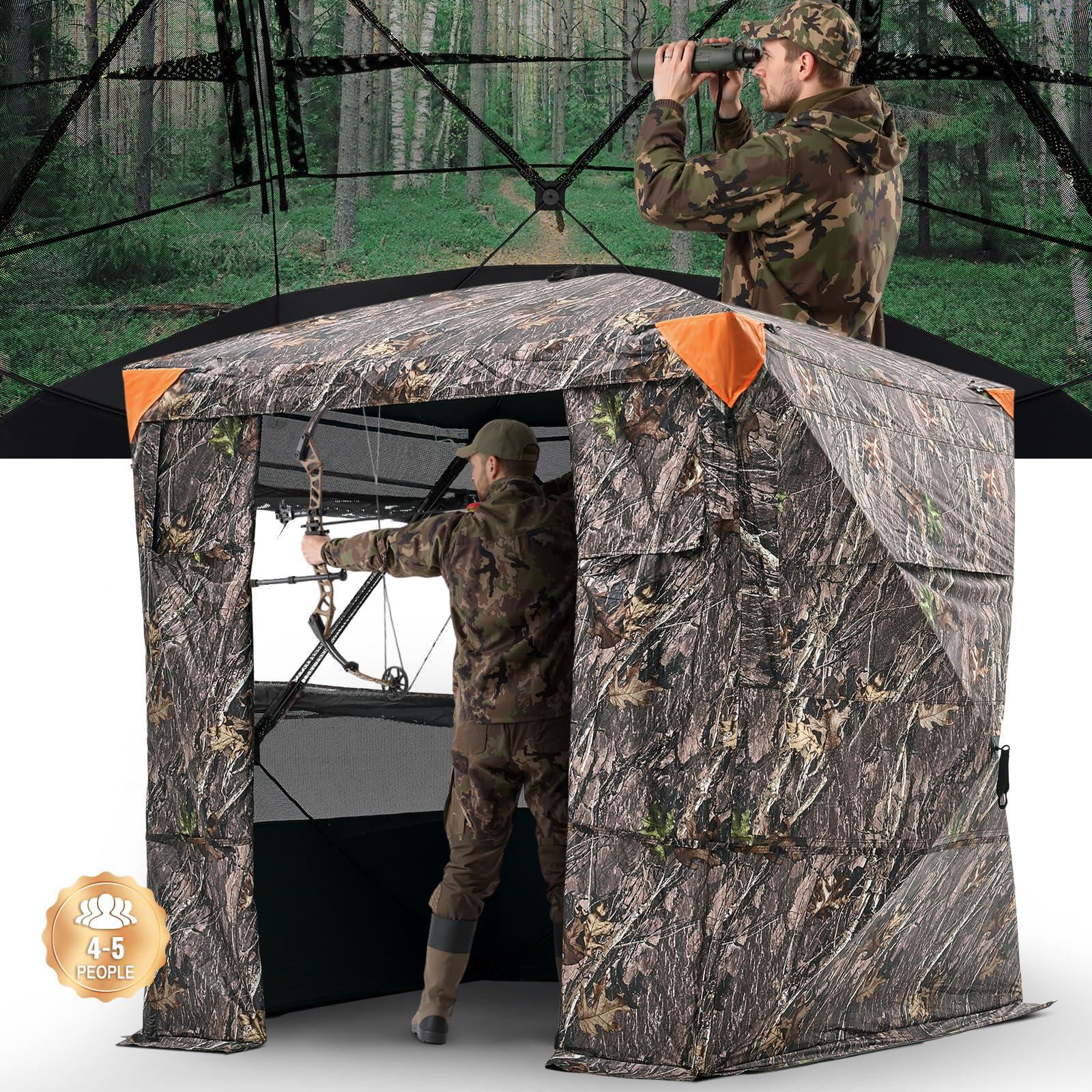 Jagdzelt 270° Sicht, 4-5 Personen, Tarnung, mit Tragetasche