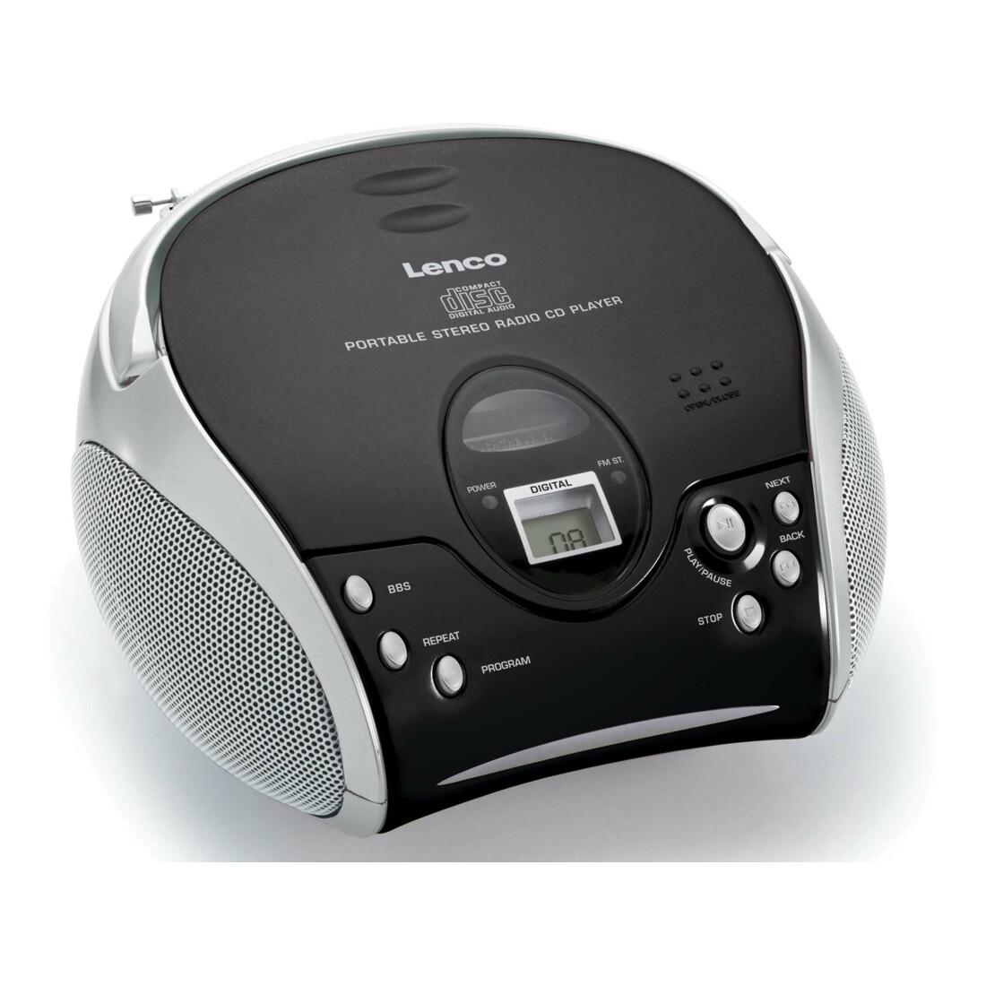 LENCO UKW-Radio m.CD stereo,schwarz/silbe SCD-24 black/silver)