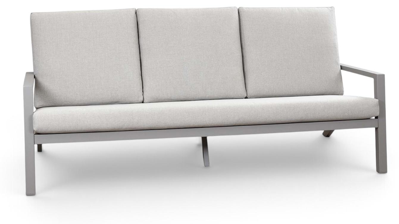 Loungesofa Bezano | 3-Sitzer | Taupe/Champagner | Aluminium