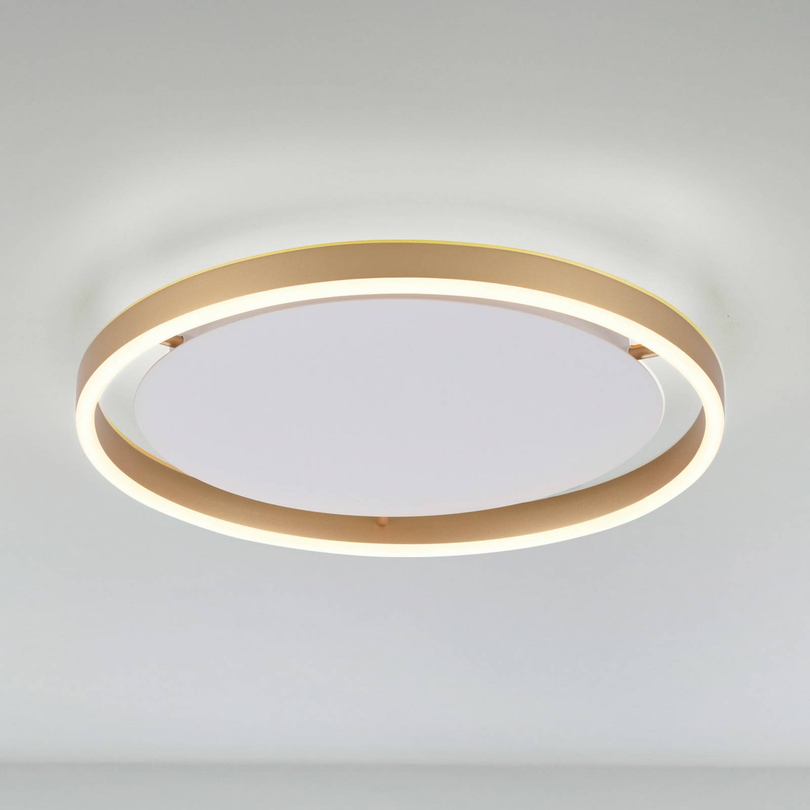 JUST LIGHT. GmbH LED Ceiling Light Ritus, dimmable, Bronze / antique brass, Living / Dining Room, Aluminium, Modern, Ceiling Light