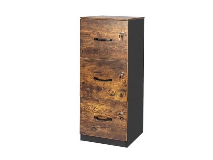 Relaxdays Aktenschrank Hängeregister, schwarz/braun