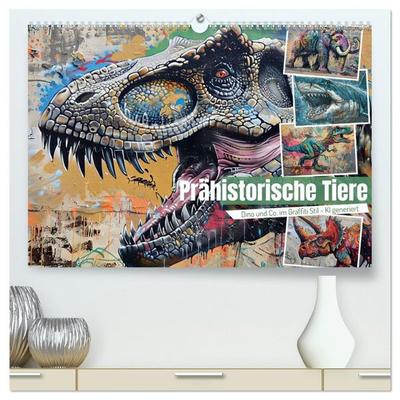 Prähistorische Tiere (hochwertiger Premium Wandkalender 2027 DIN A2 quer), Kunstdruck in Hochglanz