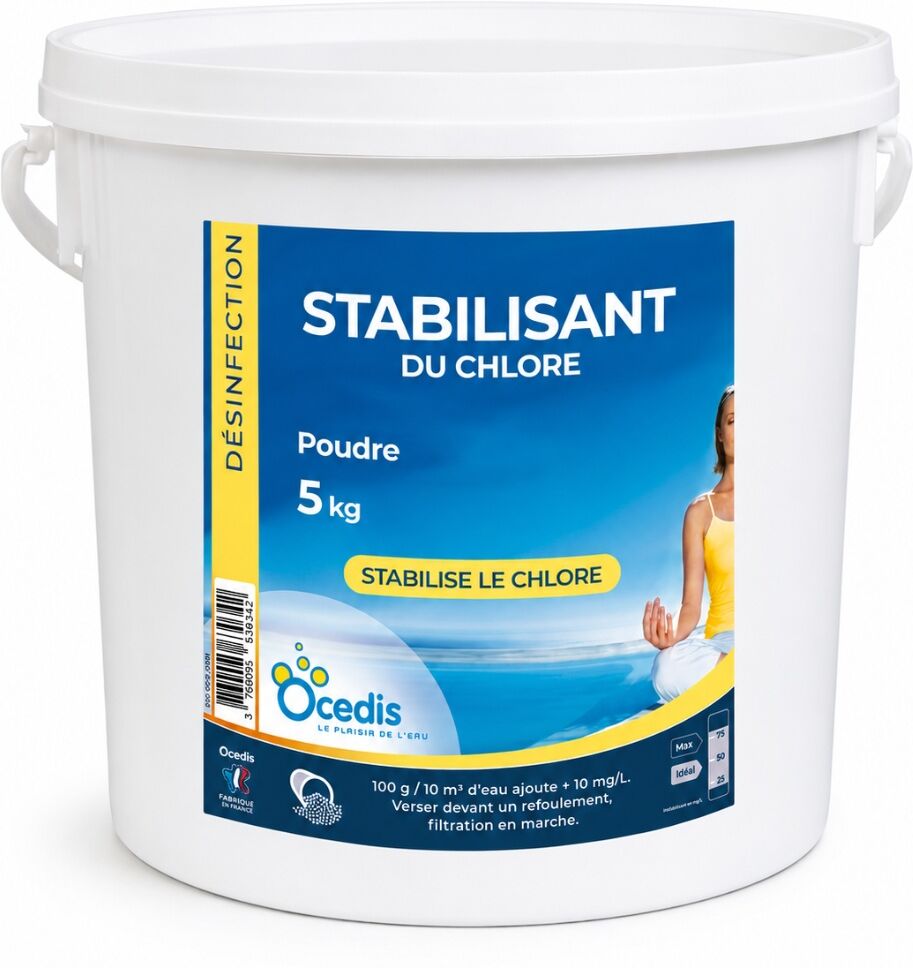 Traitement piscine OCEDIS Stabilisant du chlore piscine poudre en seau 5kg
