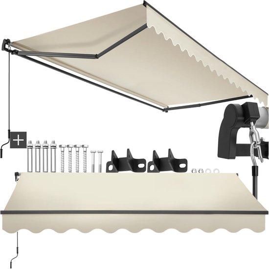 Sonnenschirm für den Außenbereich - Terrassenschirm mit Wandhalterung - 300 x 250 cm - Beige