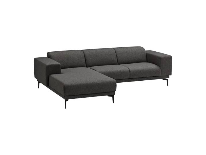 Ecksofa Huber, One, dunkelgrau, Textil