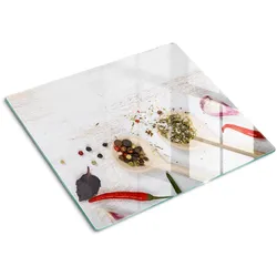 GLASPLATTE 60x52 cm Gemüse und Gewürze