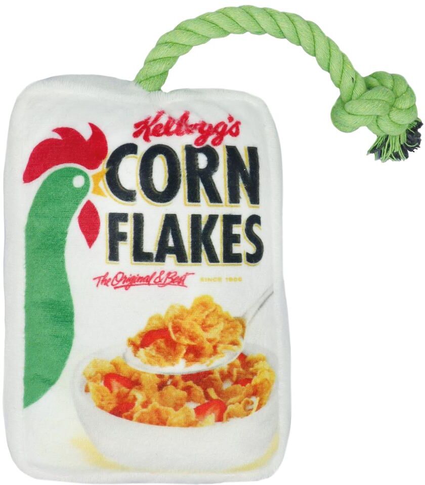 RECORD Kelloggs Peluche Cane con Squeacker BIANCO