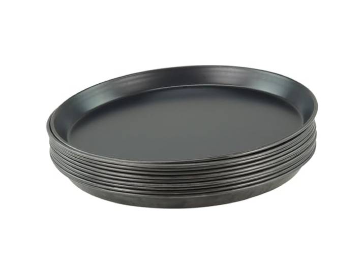 GVK ECO 10 Stück Pizzablech rund aus Blaublech Ø32 cm schwere Profiqualität