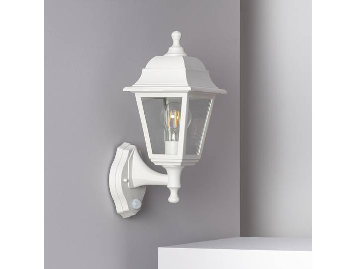 Lampe Murale Extérieure Avec Détecteur De Présence Pir Mini Villa Blanc