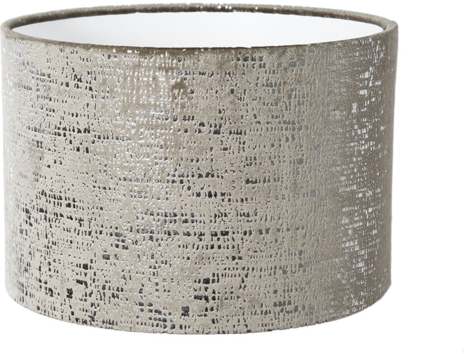 Bloomsbury Market Velvet Drum Lamp Shade ( Screw On ) Natural 28cm H x 45cm W x 45cm D