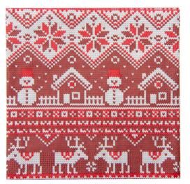 IH Casa Decor 20 Pack Luncheon 3 Ply Napkin Red Winter Village- Set of 6