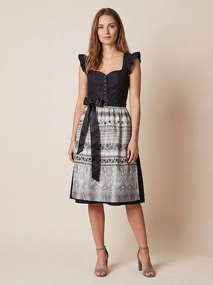 Turi Landhaus Dirndl "Fiona" in Schwarz - 40