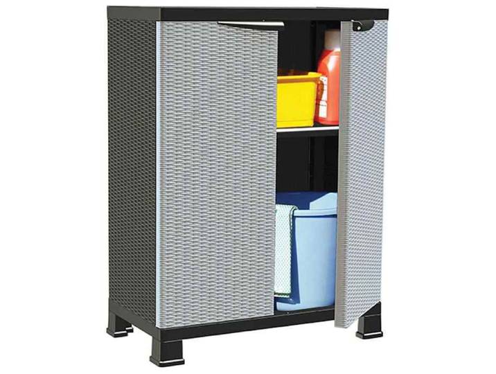 SALE 2026  Buffet bahut Gris - Armoire en plastique 68x39x92cm Design de rotin PRO189369610