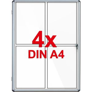 Master-of-Boards Schaukasten Premium, innen, 4 x A4, magnetisch, extraflach, abschließbar