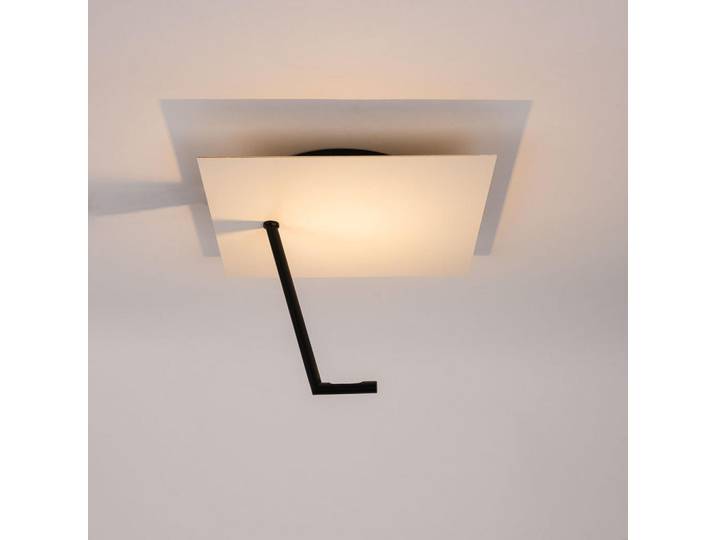s.luce Led-Wand-/Deckenlampe Hook Weiß 30x30cm, Metall, Rund,Rund, LED integrated, 30x25x30 cm, Lampen & Leuchten, LED Beleuchtung, LED-Deckenleuchten