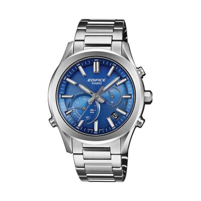 Smartwatch CASIO EDIFICE, blau (edelstahlfarben, blau, silberfarben), Smartwatches, Herren, Smartwatch, Solaruhr,Armbanduhr,Herrenuhr,Bluetooth,Stoppfunktion,Edelstahlarmband