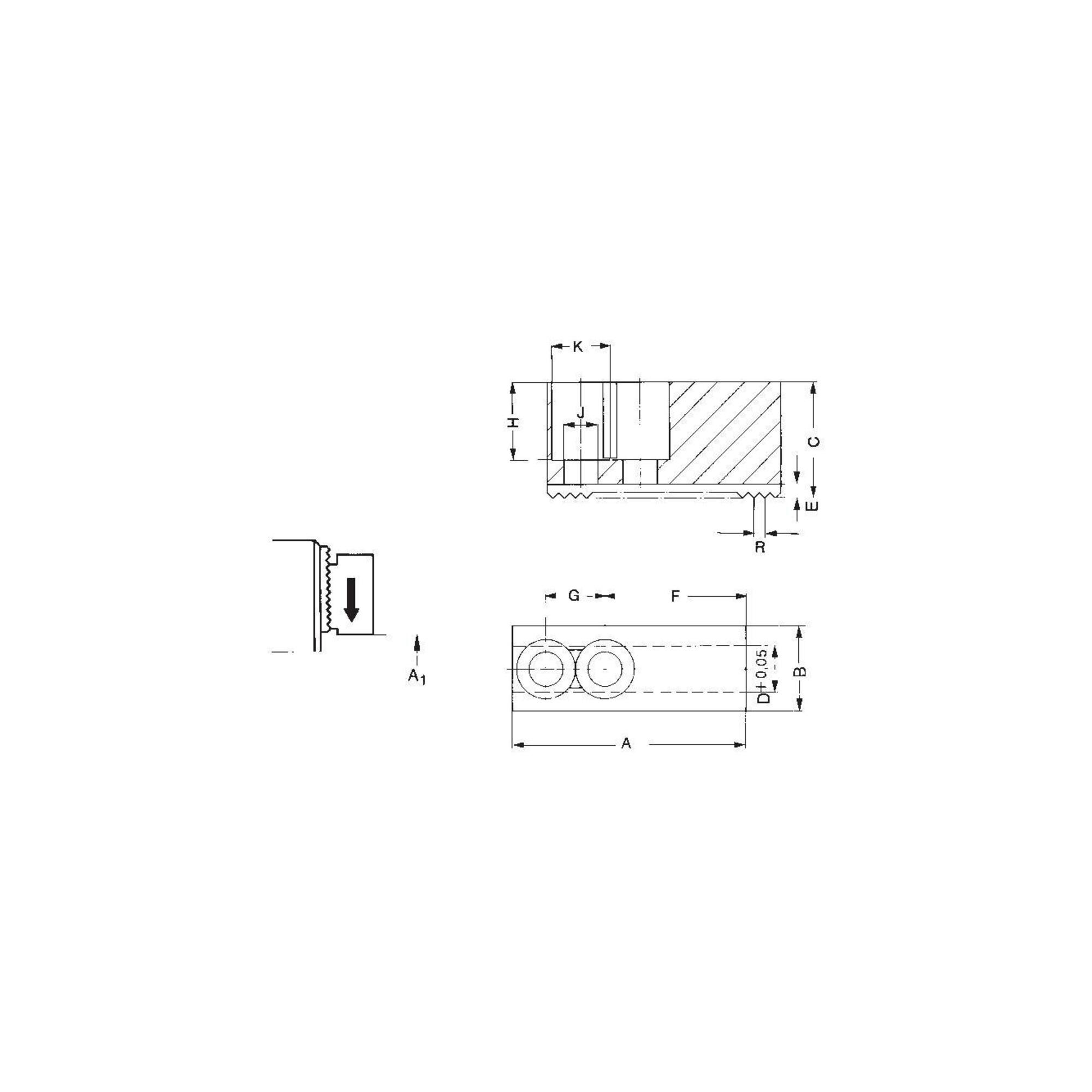 RÖHM Aufsatzbacke härtbar 90Grad 210mm 210mm (133153)