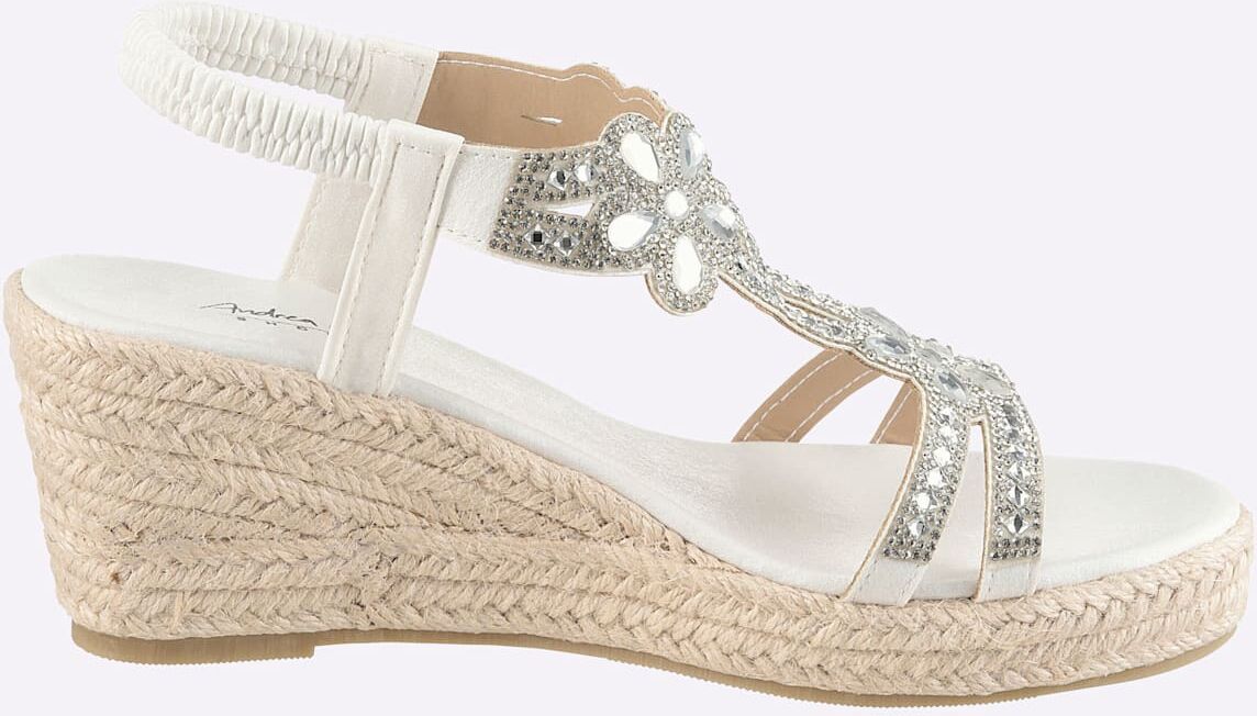 Sandalette ANDREA CONTI, Damen, Gr. 41, weiß, Textil, Schuhe Sandalette weiß 41