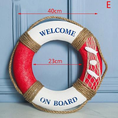 Uplift Treasures Mediterranean Navy Life Buoy Wall Hanging Nautical Home Decoration e